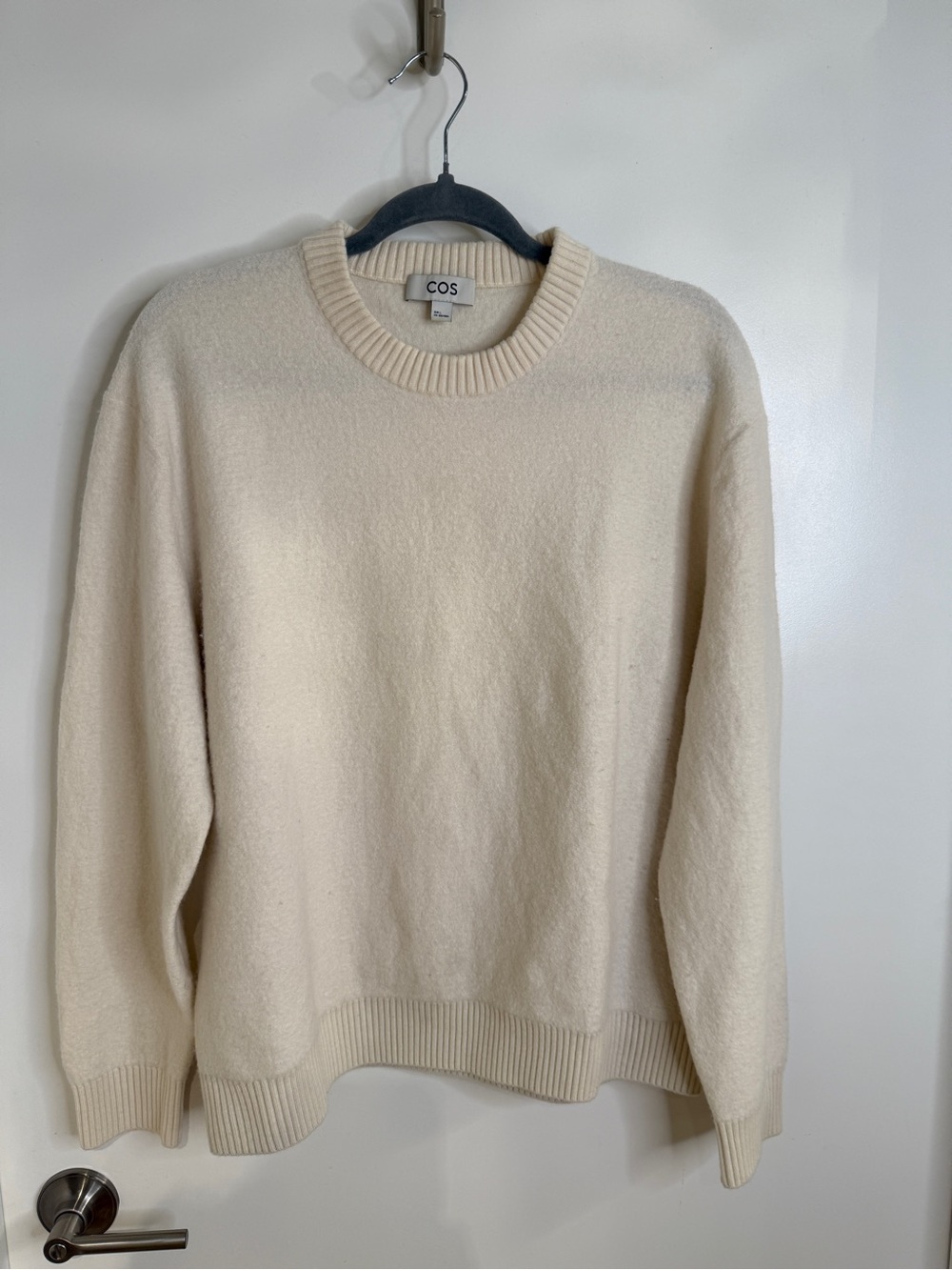 COS Men's Off-White Crewneck Sweater